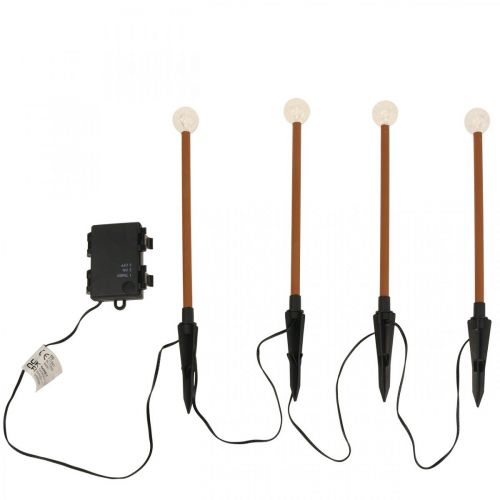 Floristik24 LED Gartenleuchten LED Stableuchte 4 LED Lampen H20cm