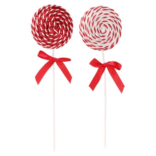 Lollipop Weihnachtsdeko Rot Weiß Lolly Schaumstoff H30cm 2St