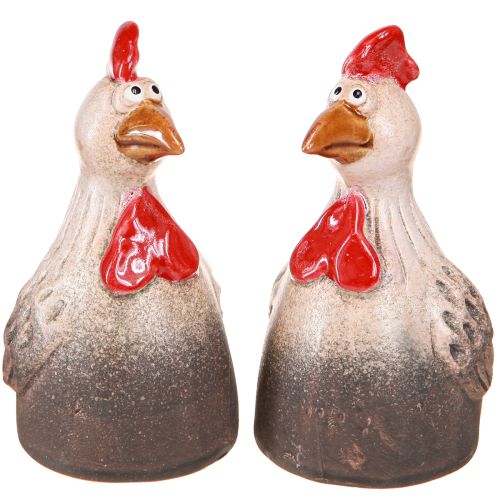 Lustiges Huhn Keramik Deko Keramikhuhn Ostern 13,5cm 2 St