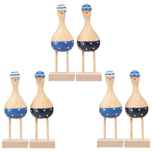 Artikel Maritime Deko Möwen aus Holz Blau Dunkelblau H14cm 6 St