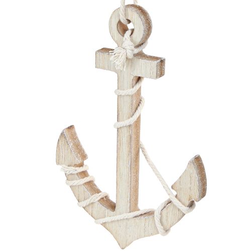 Artikel Maritime Holz Anker zum Hängen Weiß Natur 13,5×20cm 2 St