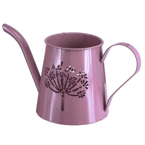 Metall Deko Gießkanne mit Pusteblume Pink H12cm 2St