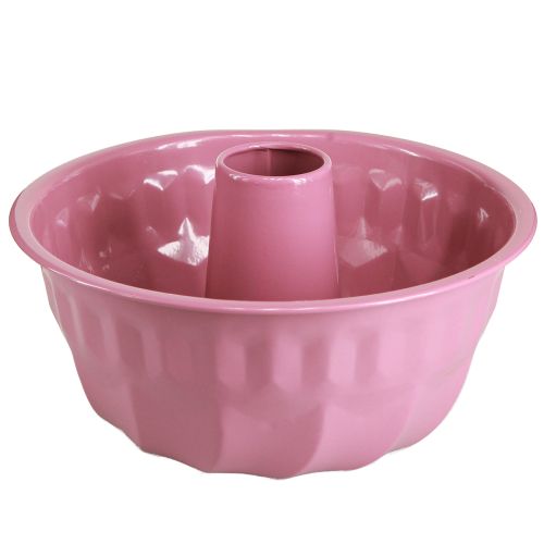 Floristik24 Metall Deko Schale Backform Gugelhupf Pink Ø23cm H12cm