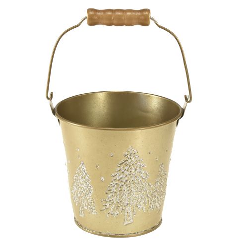 Artikel Metall Eimer Tannenbaum Übertopf Gold Ø12cm H11,5cm