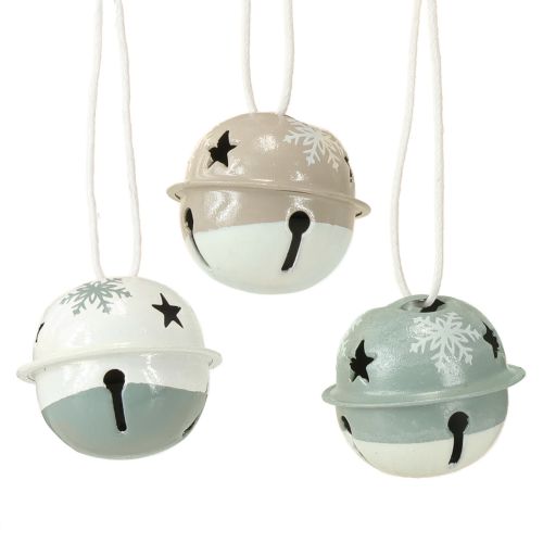 Artikel Metallglocken Weihnachtsglocken Mint Beige Ø3cm 16St