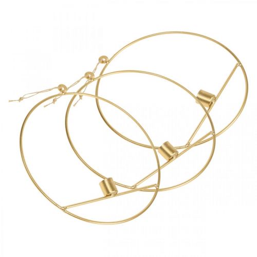 Artikel Kerzenhalter zum Hängen Golden Metall Dekoring Ø25cm 3St