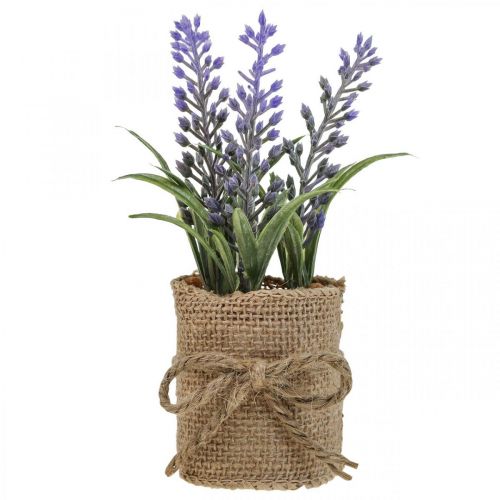 Floristik24 Künstlicher Lavendel Kunstpflanze Lavendel im Jutesack H15cm