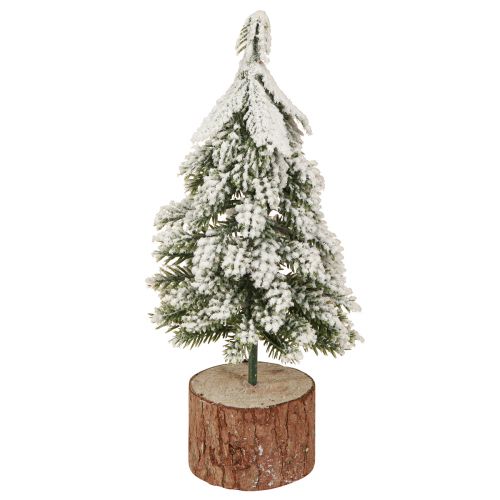 Mini Tannenbaum Holz Sockel Grün Weiß Ø8cm H18cm 3St