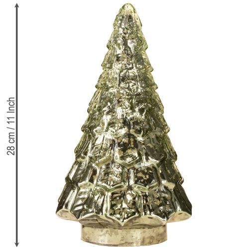 Artikel Mini Weihnachtsbaum mit LED Beleuchtung Grün Gold 28cm