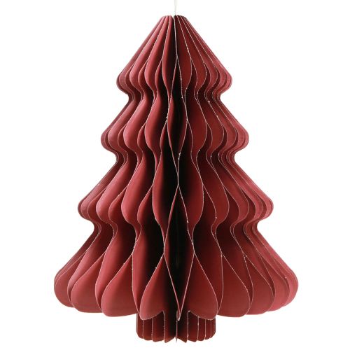 Papier Weihnachtsbaum zum Hängen Bordeaux H40cm 2St