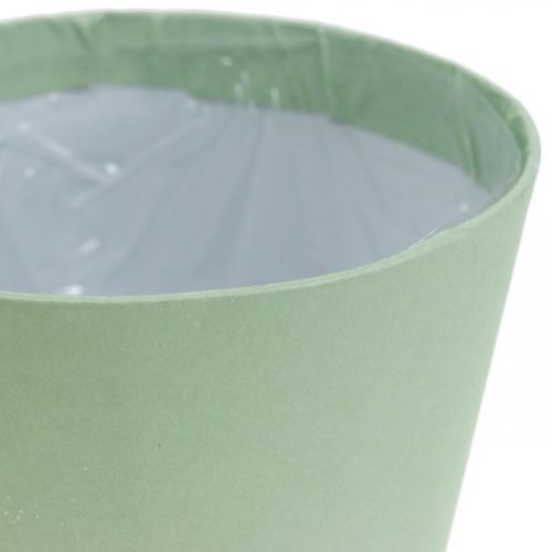 Artikel Papier-Übertopf, Pflanzgefäß, Topf zum Bepflanzen Blau/Grün Ø13cm H12,5cm 4St