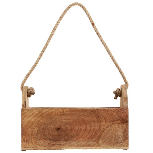 Artikel Pflanzkasten Holz mit Henkel Eckig Natur Jute 27x12x17cm