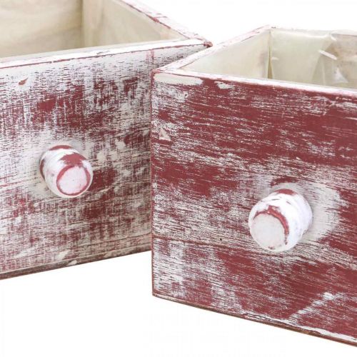 Artikel Pflanzkasten Shabby Chic Deko Schublade Rot Weiß 2er-Set