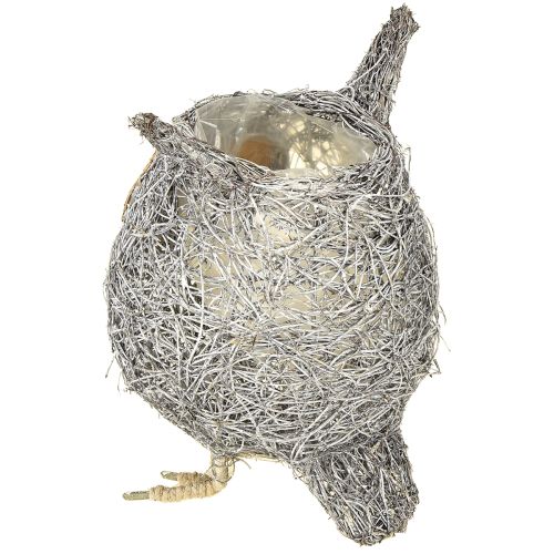 Artikel Pflanzkorb Eule Rebe weiß gewaschen Ø14cm