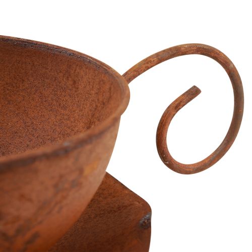 Artikel Pflanztasse mit Untertasse Pflanztopf Rost Ø19,5cm H8cm