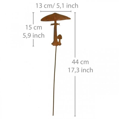 Floristik24 Rost Deko Pilz Gartenstecker Metall Herbstdeko 44cm