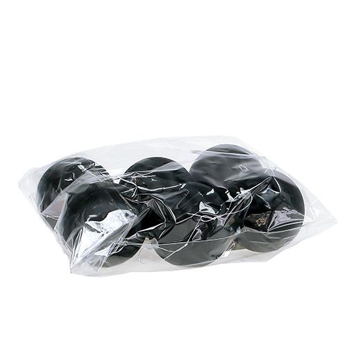 Floristik24 Plastik Kugel Schwarz Ø6cm 6St