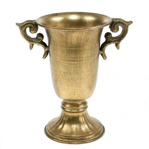 Floristik24.de Deko-Pokal mit Henkeln Golden Ø11cm H17,8cm Antik-Optik-70121