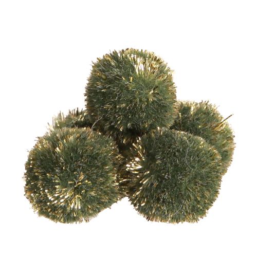 Pompoms mit Glitter Grün 2,5cm Pompons 2 Beutel – 24 St