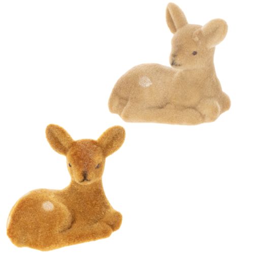 Artikel Deko Rehkitz Figur liegend für Tischdeko 8cm 6St