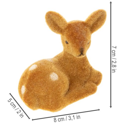Artikel Deko Rehkitz Figur liegend für Tischdeko 8cm 6St