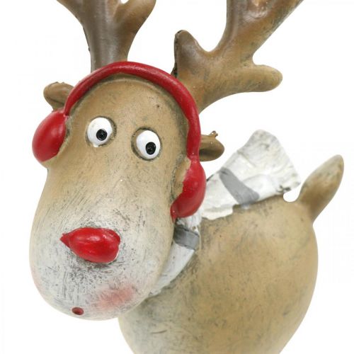 Floristik24 Deko Figur Rentier Weihnachten mit Schal 7×4,5×12cm 4St
