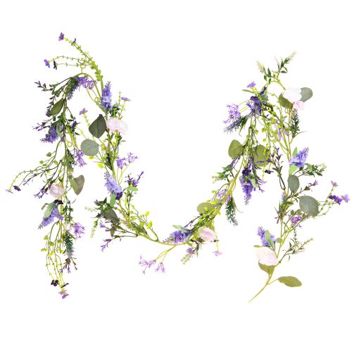 Floristik24 Romantische Blumengirlande in Lila Rosa Weiß L194cm 2St