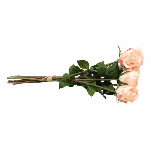 Floristik24 Rosenbouquet künstlich Apricot 8 St