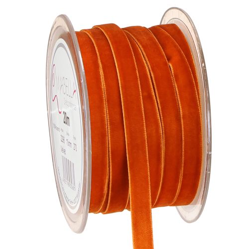 Artikel Samtband Dekoband Band Samt Dunkles Orange 10mm 20m