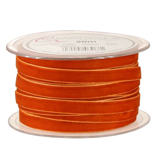 Artikel Samtband Dekoband Band Samt Dunkles Orange 10mm 20m