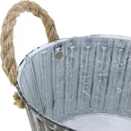 Floristik24 Pflanzschale, Metallschale mit Henkeln, Deko Schale zum Bepflanzen Ø18cm