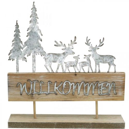 Artikel Silhouette mit Rehen, Herbstdeko zum Stellen, Willkommensschild Wald-Diorama, Weihnachten H31cm B28,5cm