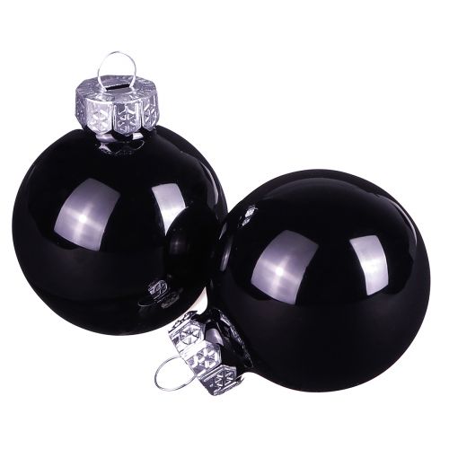 Schwarze Weihnachtskugeln Glas Mini Glanz Ø3cm 22 St