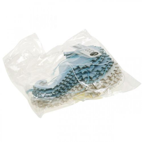 Floristik24 Seepferdchen zum Hängen Blau, Weiß Aufhänger Maritime Deko 8 St