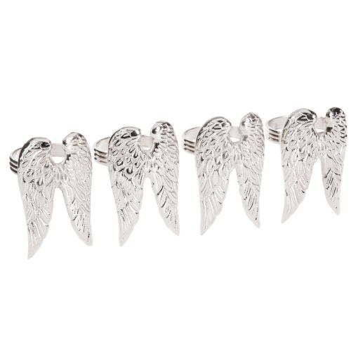 Artikel Serviettenringe Engelsflügel Tischdeko Silber 6,5cm Ø4cm 4 St