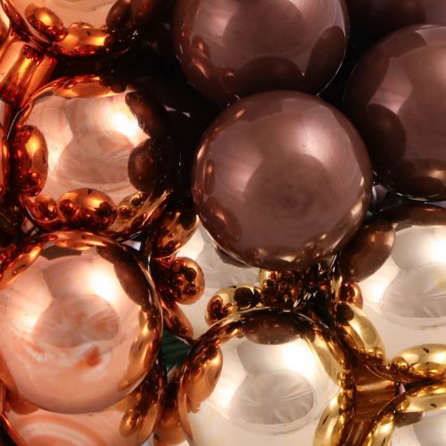 Artikel Spiegelbeeren Glas Draht Gold Braun Apricot Ø20mm 140 St