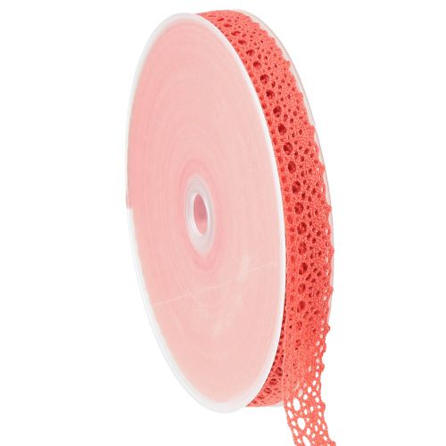 Floristik24 Spitzenband Schmuckband Zierband Coral B16mm L20m