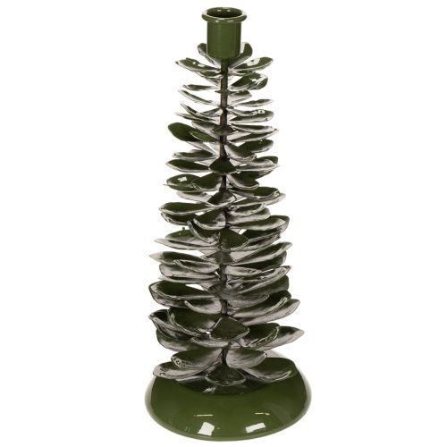 Artikel Kerzenständer Tannenbaum Grün Metall-Dekoration 28cm