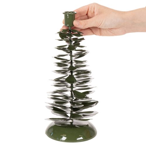 Artikel Kerzenständer Tannenbaum Grün Metall-Dekoration 28cm