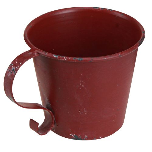 Stabkerzenhalter Vintage Tasse Deko Weinrot Ø9,5cm H8cm 3St