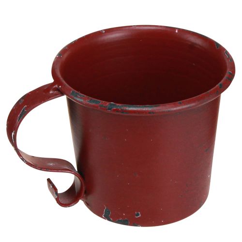 Stabkerzenhalter Vintage Tasse Metall Weinrot Ø7cm H6cm 2St