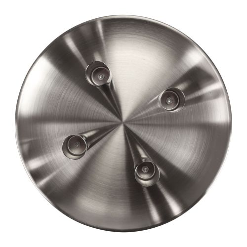 Floristik24 Stabkerzenhalter Silber Ø2,5cm Kerzenteller Metall Ø23cm