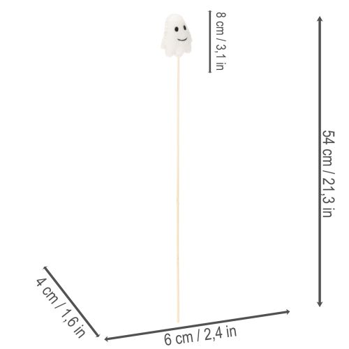 Artikel Geister Figuren auf Holzstab Halloween Dekoration 54cm 8St