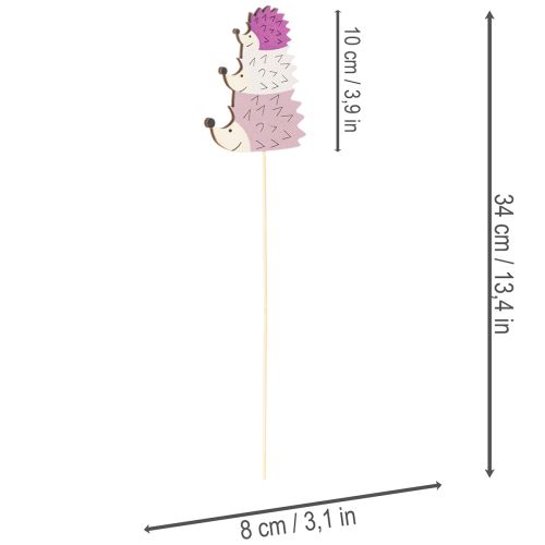 Artikel Deko Stecker Bunte Igel Familie Gartendeko 34cm 12St