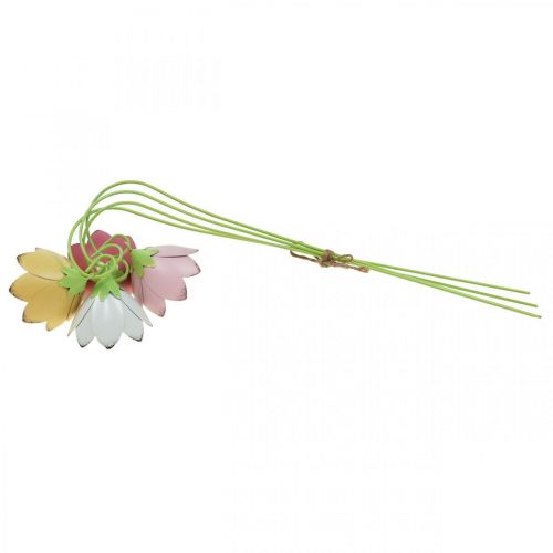 Floristik24 Gartenstecker Metall Deko Blumen Farbig Beetstecker L34 4St