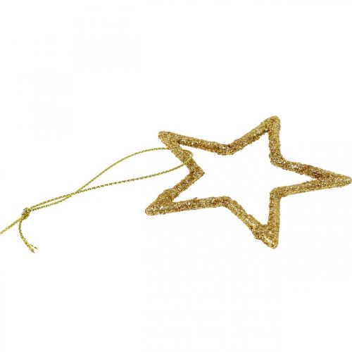 Artikel Weihnachtsdeko Stern Anhänger Golden Glitter 7,5cm 40St