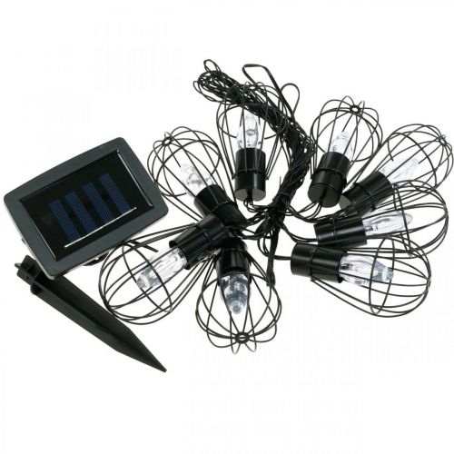 Floristik24 LED Solar Lichterkette Gartendeko Schwarz 350cm 8LED