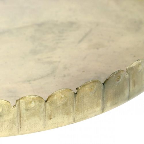 Floristik24 Metallteller zum Dekorieren, Tischdeko, Kerzentablett rund Golden Antik-Optik Ø7,5/10/12/15/18cm H2cm 5er-Set