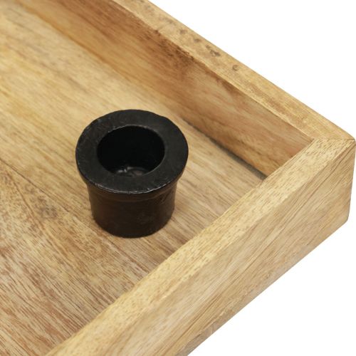 Artikel Kerzentablett Holz Tablett Natur Stabkerzenhalter 24,5cm