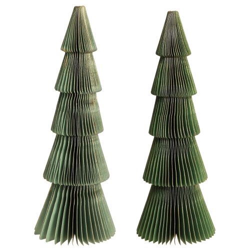 Tannenbaum Wabenpapier Weihnachten Grün Gold H30cm 2 St